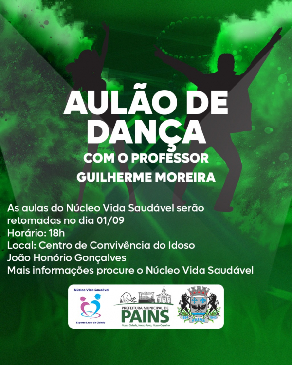 Aulas de dança oferecidas pela Prefeitura retornam no próximo dia Primeiro de Setembro