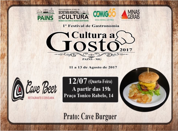 Cave Beer apresentará seu prato  nesta quarta-feira, 12, no 1º Festival Cultura a Gosto