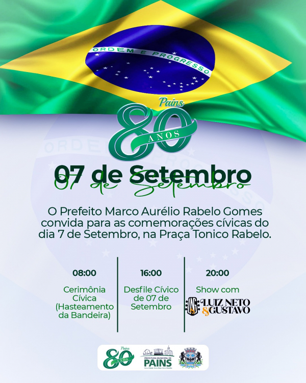 Desfile de 7 de Setembro em Pains celebrará a Independência do Brasil com estilo e grandiosidade